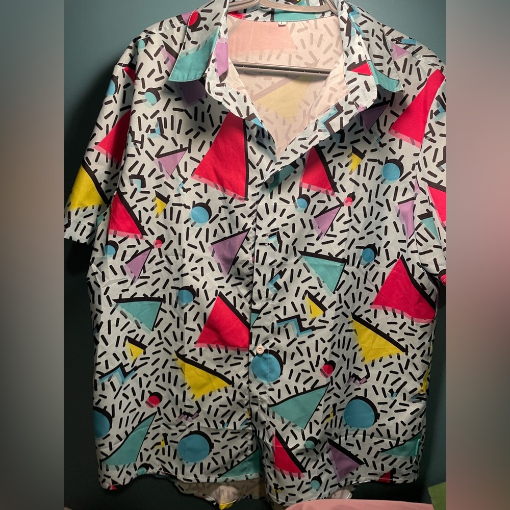 🍔 Retro 90’s Inspired Saved By The Bell Vibes Single Stitch US L Button Down 🍔